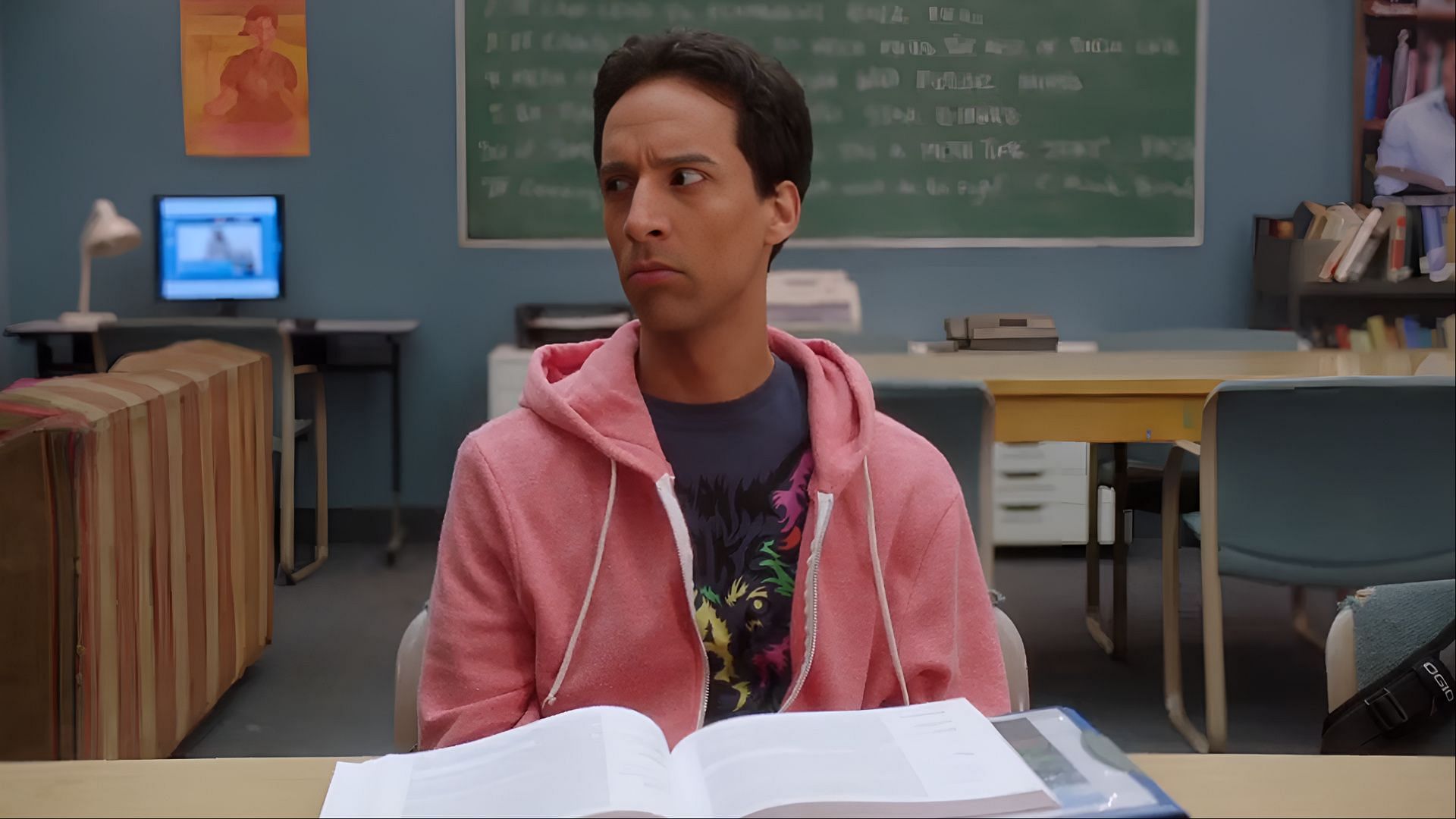 Abed’s subtle expressions often say more than words, especially during emotionally loaded moments in the show. (Image via AppleTv)